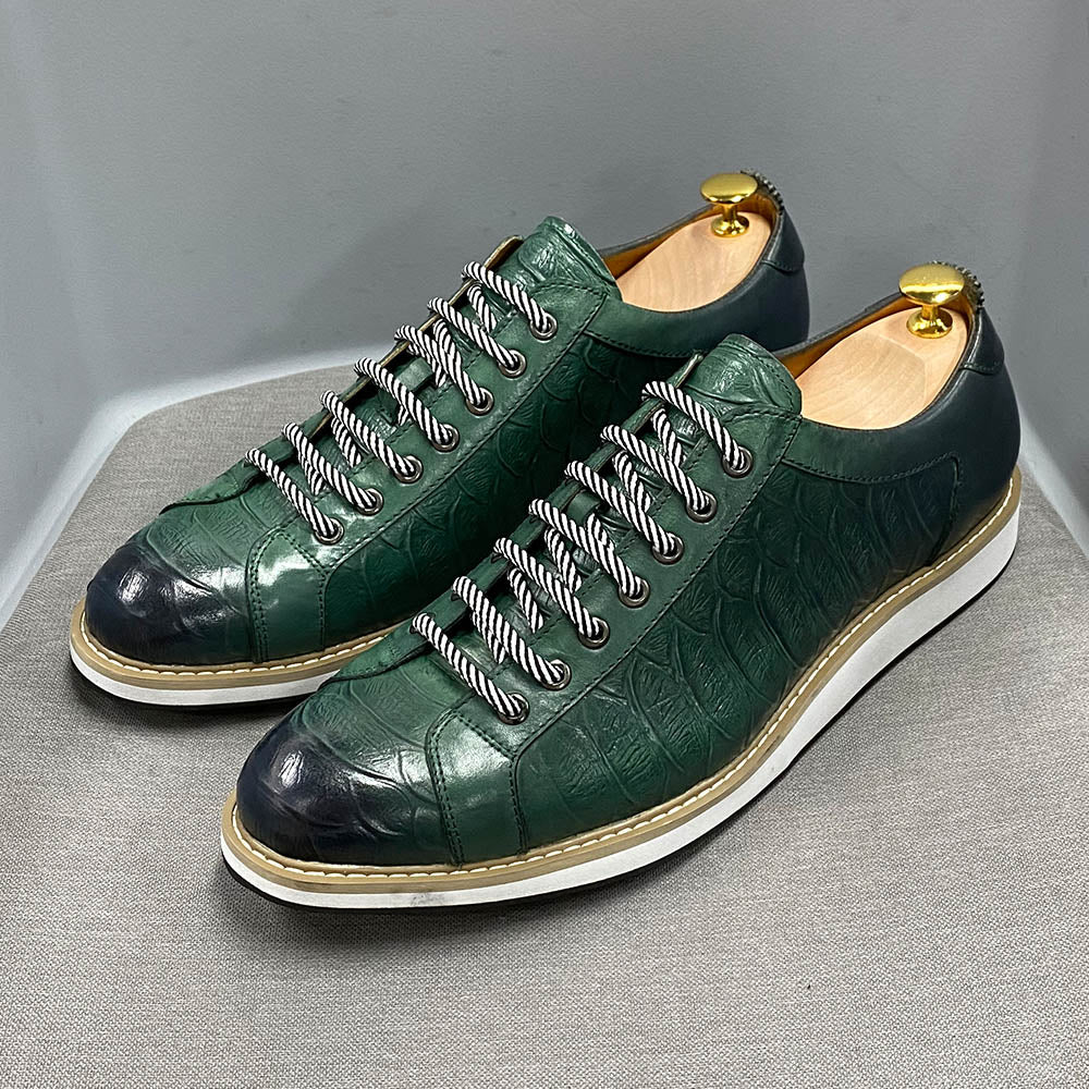 Men's Crocodile Print Leather Shoes