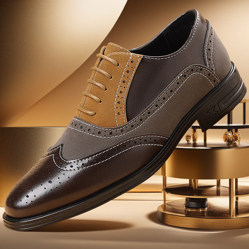Men's Color-Block Leather Shoes