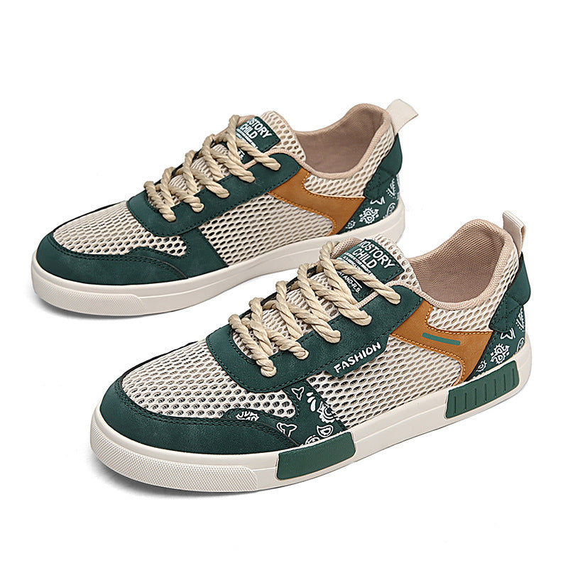 Big Size Hollow Fashion Sneakers Men Comfortable Mesh Shoes Lightweight Trendy Versatile Casual Shoes