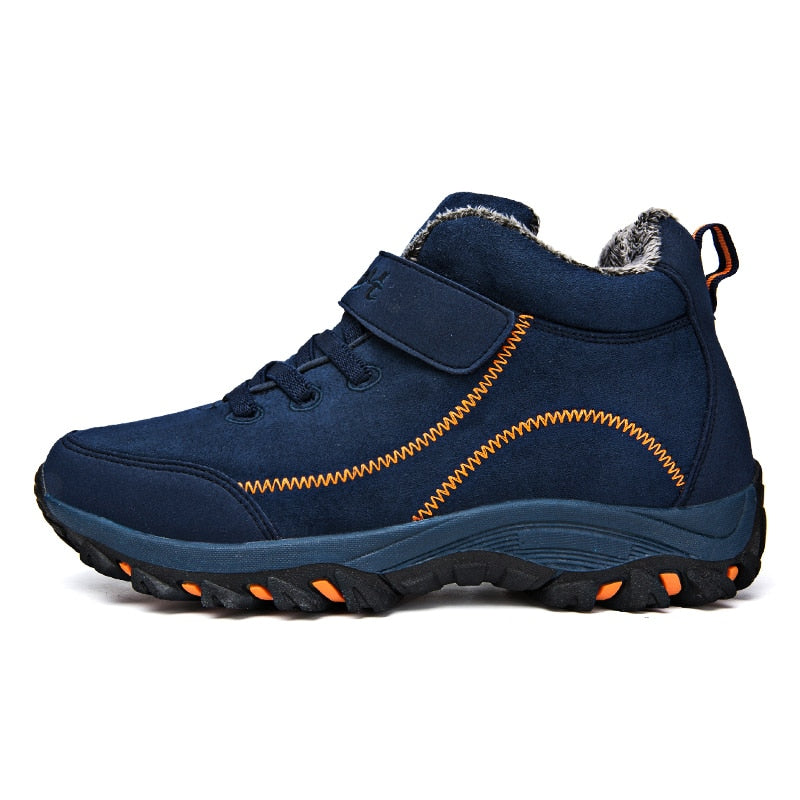 Waterproof Winter Men Boots with Fur Warm Snow Women Boots Men Work Casual Shoes Sneakers High Top Rubber Ankle Boots plus size