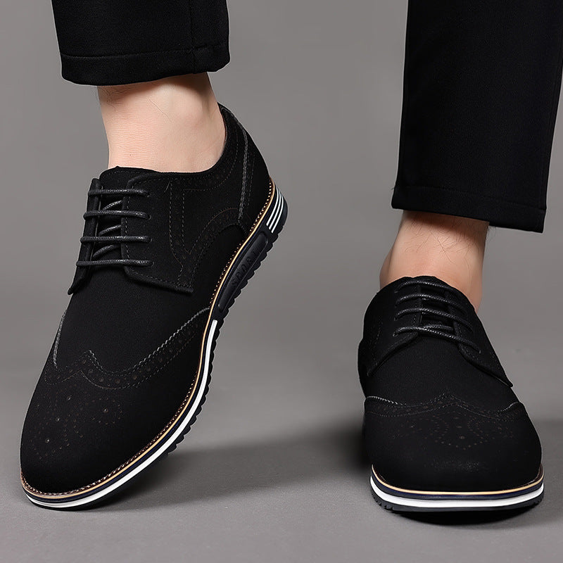 Men's Carved White Sole Leather Shoes