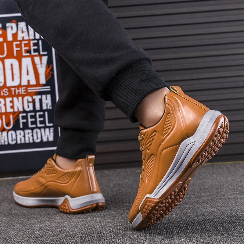 Single Cotton Casual Shoes Of The Same Style Men's Winter New Thickened Thermal Leather Shoes Fashion Korean Leather Plush Shoes
