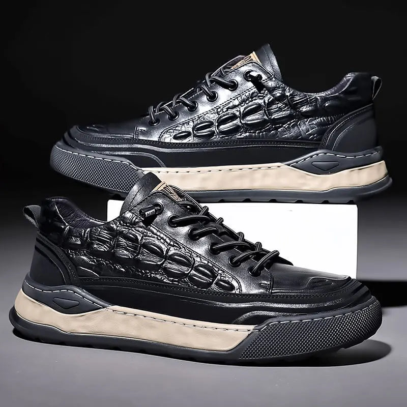 Men's Genuine Leather Sport Sneakers