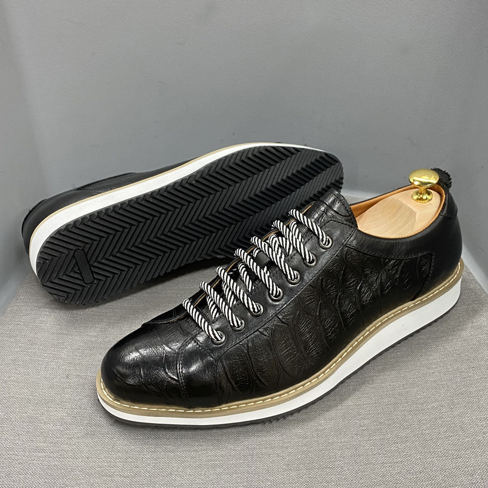 Men's Crocodile Print Leather Shoes