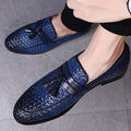 Men's Plaid Tassel Leather Loafers