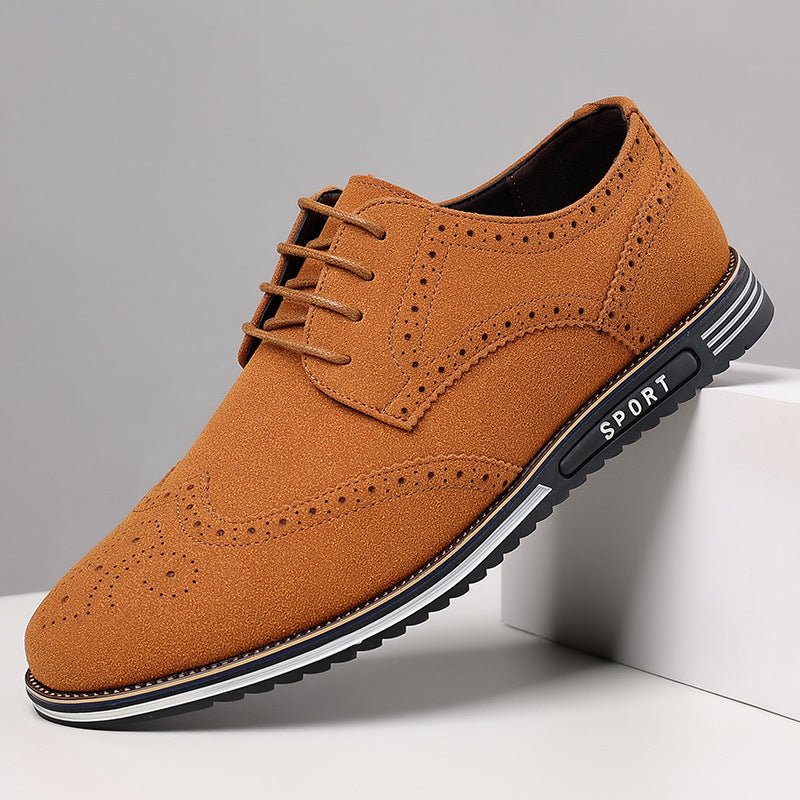 Men's Carved White Sole Leather Shoes