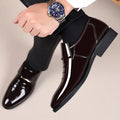PLUS SIZE Patent Leather Shoes for Men Business Shoes Casual Point Toe Slip on Loafers for Men Luxury Party Wedding Plus Size Shoes