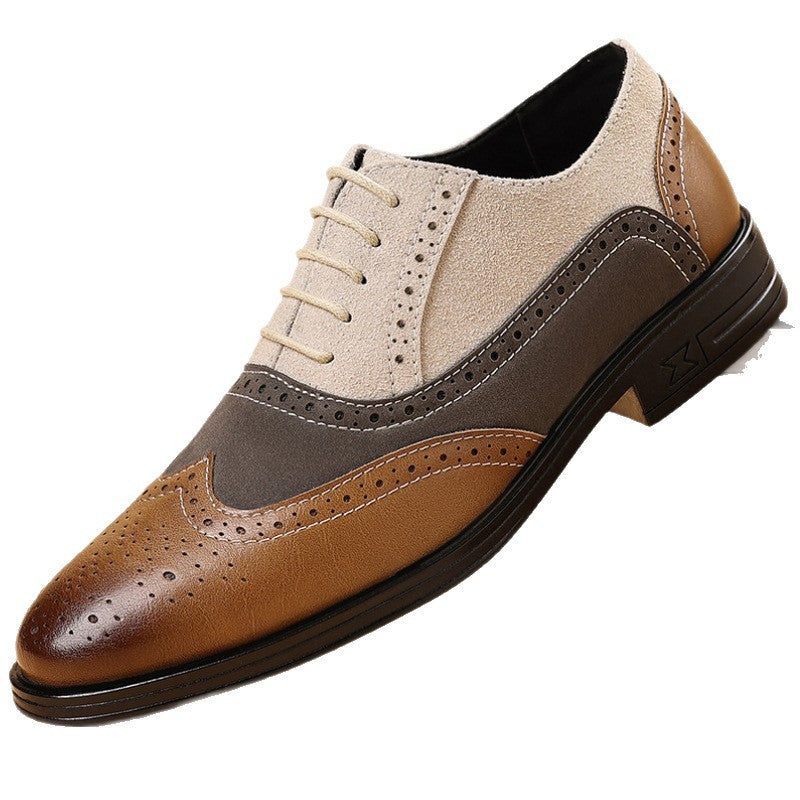 Men's Color-Block Leather Shoes