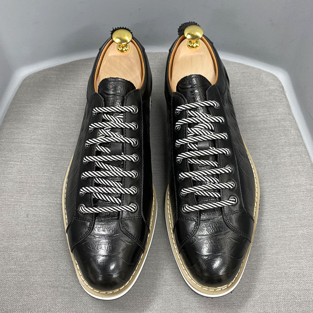 Men's Crocodile Print Leather Shoes