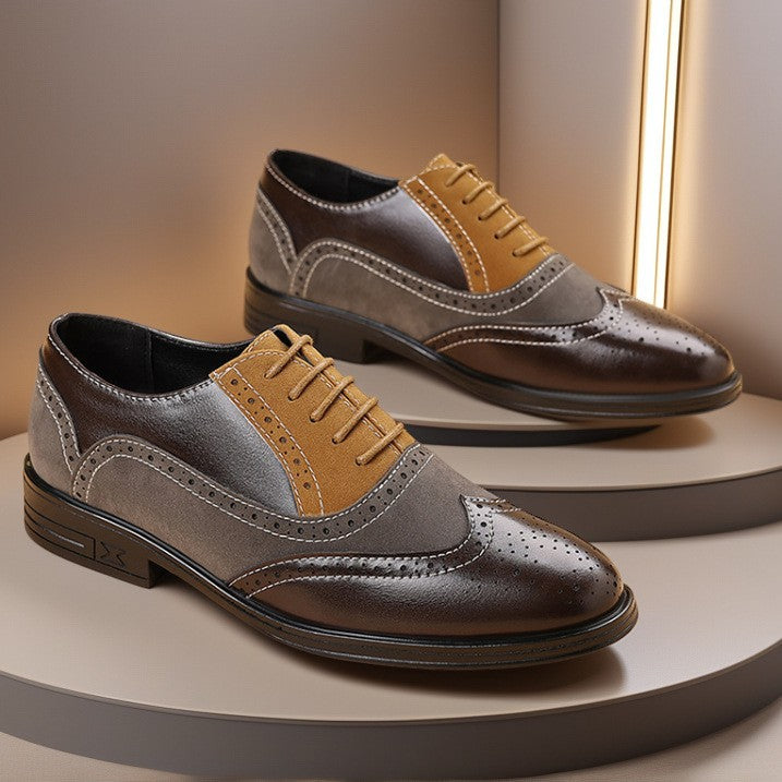 Men's Color-Block Leather Shoes