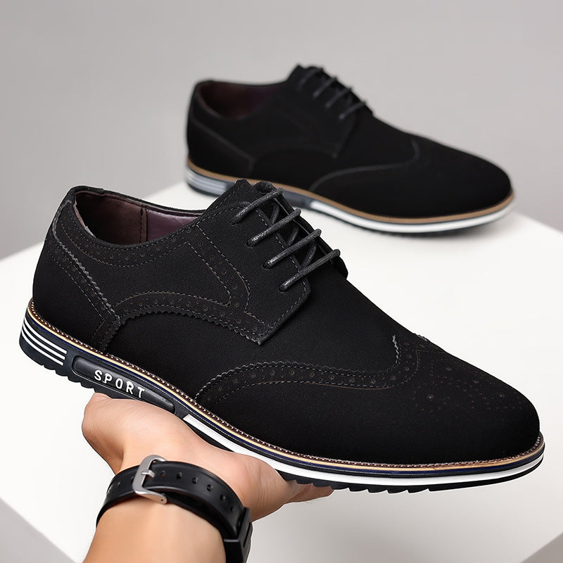 Men's Carved White Sole Leather Shoes