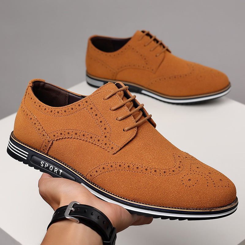 Men's Carved White Sole Leather Shoes