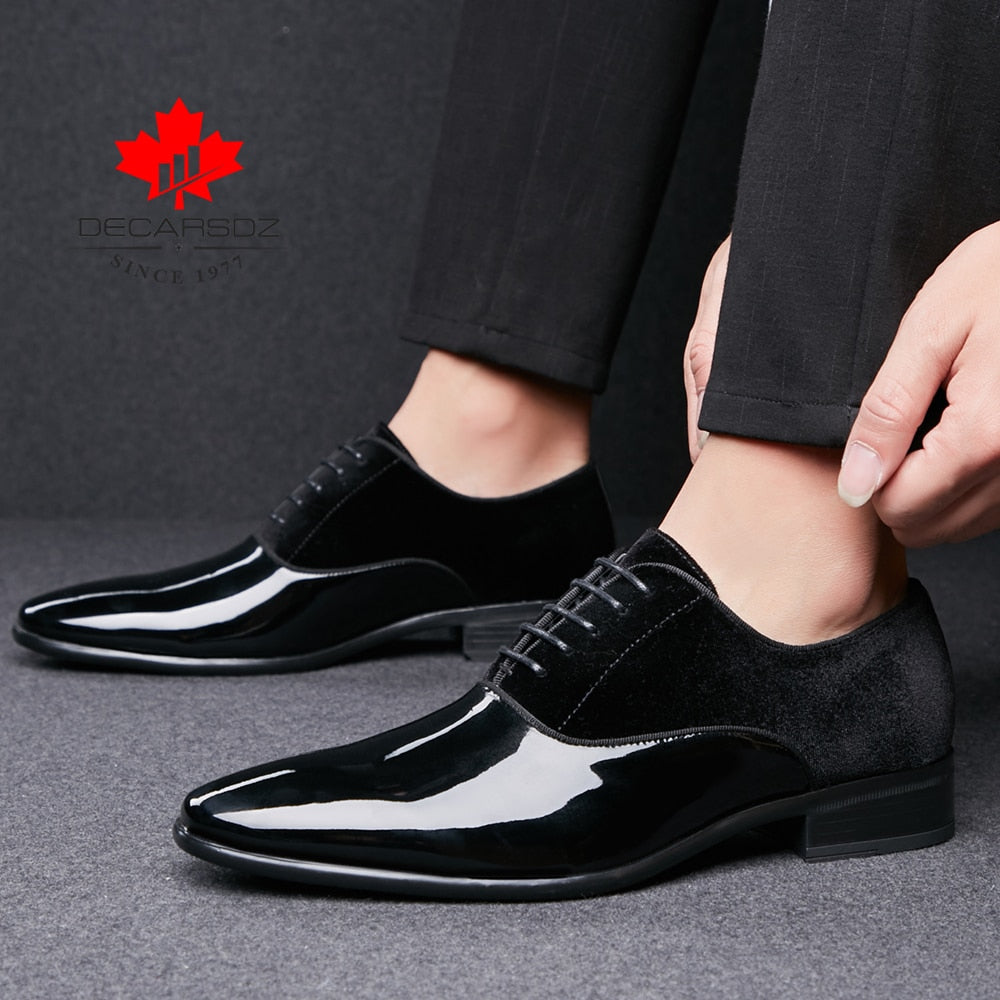 DECARSDZ Men Dress Shoes Men Spring Wedding Fashion Office High Quality Leather Comfy Business Man Formal Shoes Men Shoes
