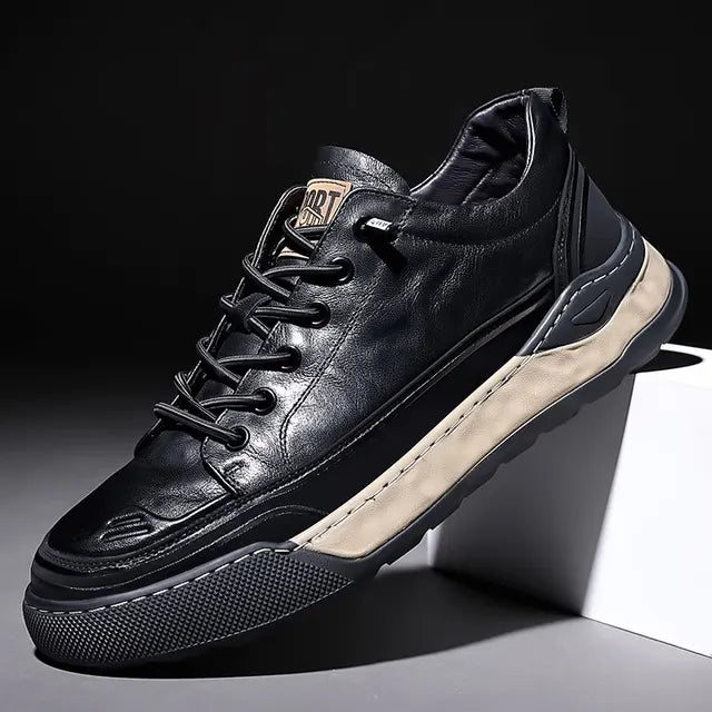 Men's Genuine Leather Sport Sneakers