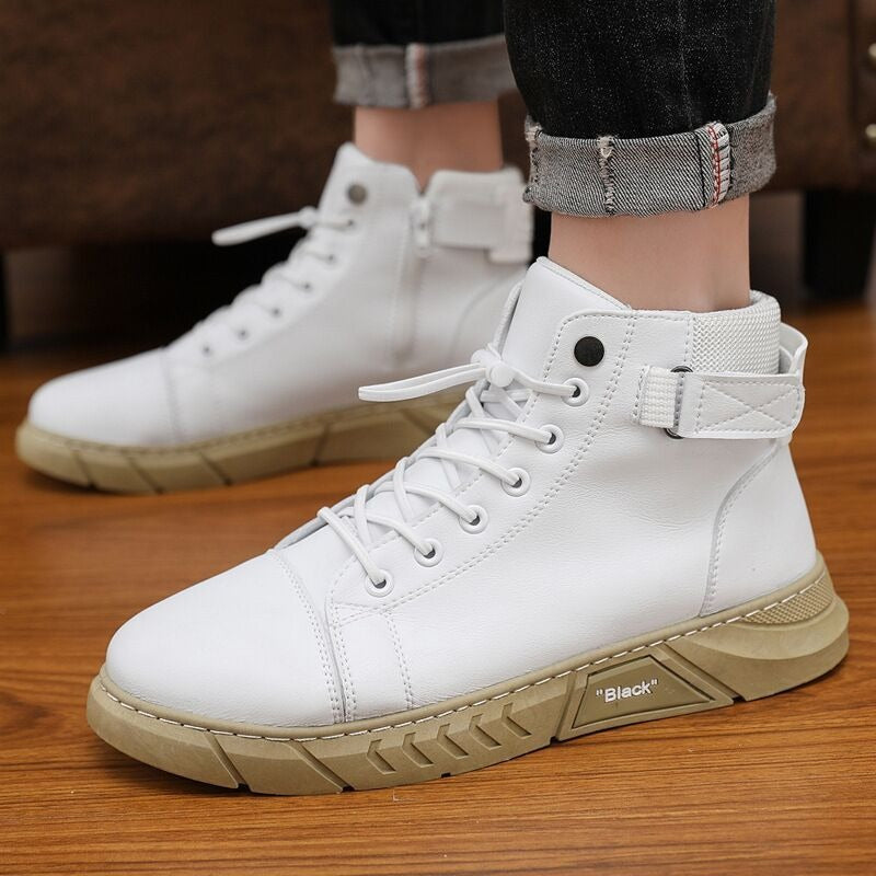 Men's shoes new autumn and winter leather plush Martin boots casual men's running high rise sports shoes