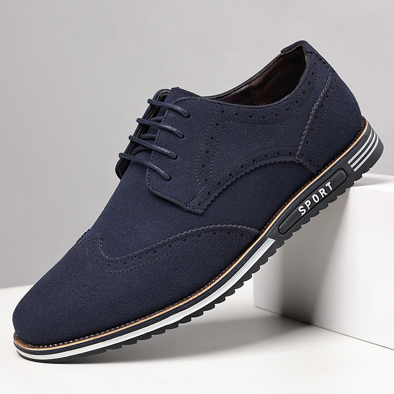 Men's Carved White Sole Leather Shoes