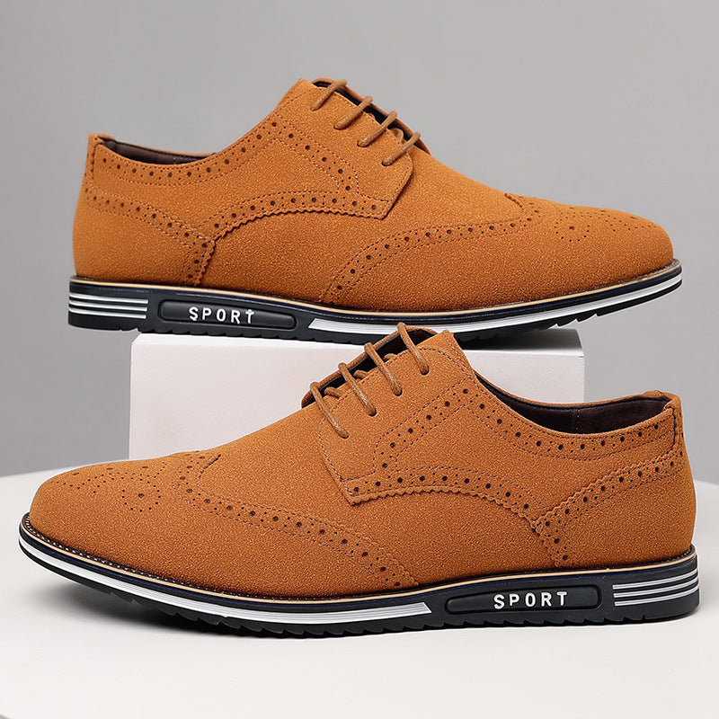 Men's Carved White Sole Leather Shoes