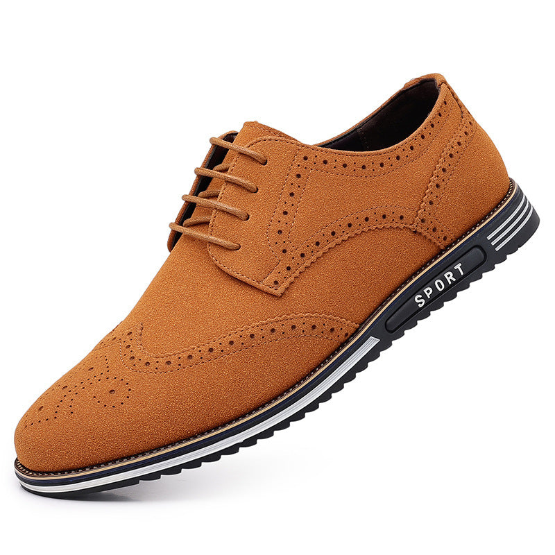 Men's Carved White Sole Leather Shoes