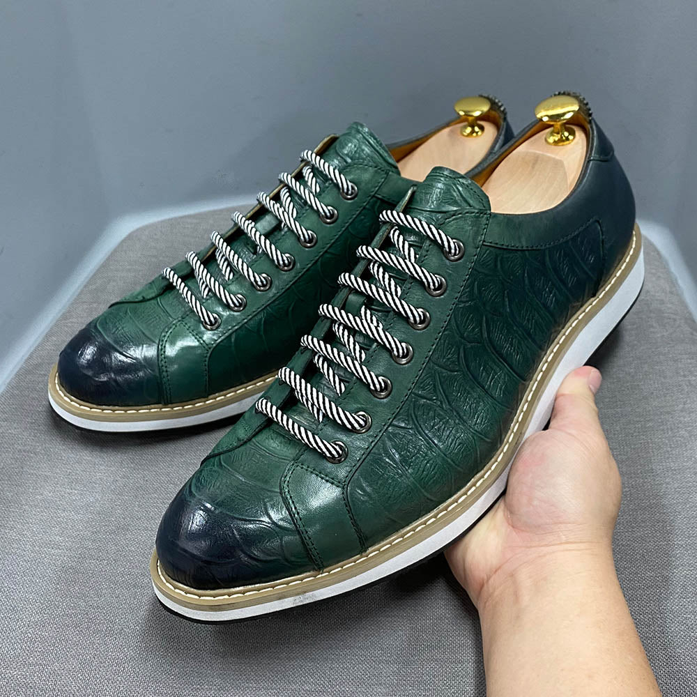 Men's Crocodile Print Leather Shoes
