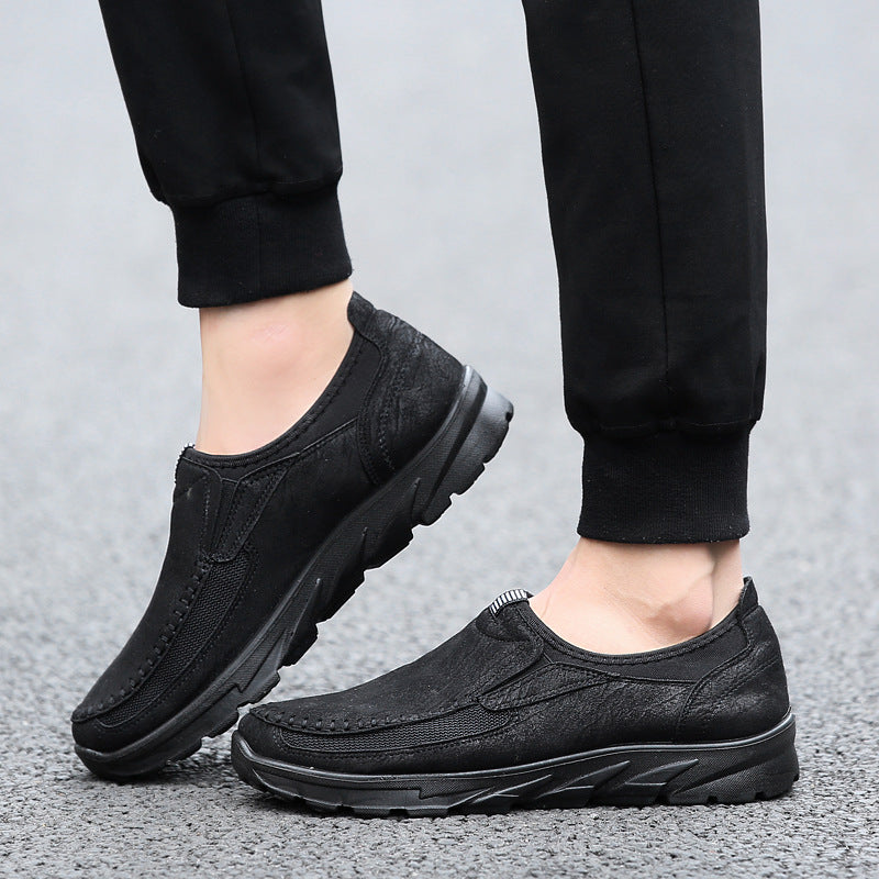 Men's shoes, fashionable and breathable, men's business shoes, British lazy shoes, dad's single shoes, casual shoes, men's shoes