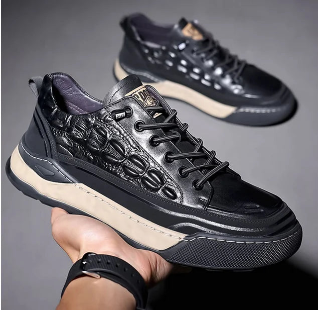 Men's Genuine Leather Sport Sneakers