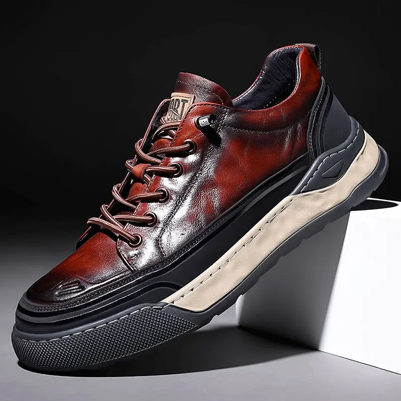 Men's Genuine Leather Sport Sneakers