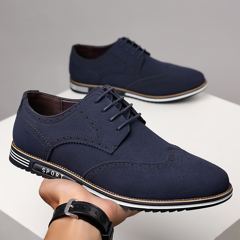 Men's Carved White Sole Leather Shoes